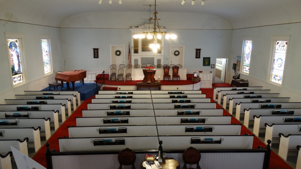 View of the sanctuary, looking toward the altar